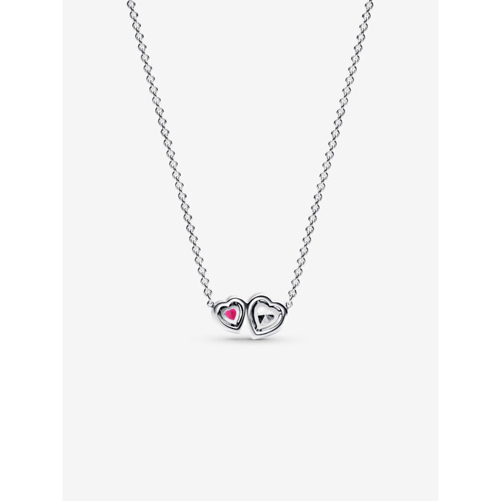 Pandora Sterling Silver Halo Hearts Pendant Necklace Image 4