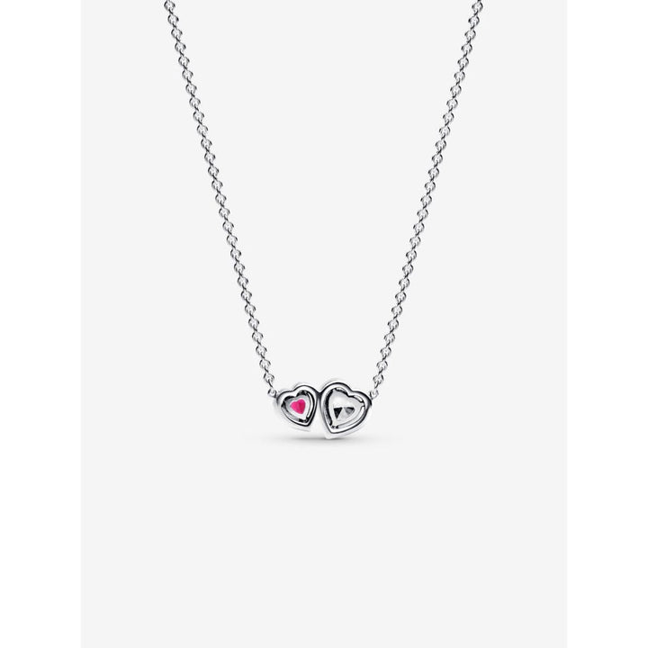 Pandora Sterling Silver Halo Hearts Pendant Necklace Image 4