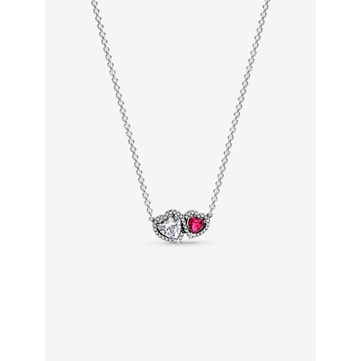 Pandora Sterling Silver Halo Hearts Pendant Necklace Image 1