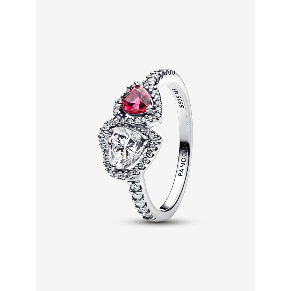 Pandora Sterling Silver Halo Hearts Ring Image 1