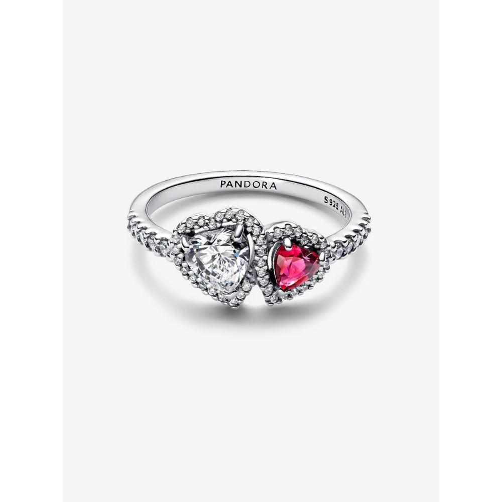 Pandora Sterling Silver Halo Hearts Ring Image 5