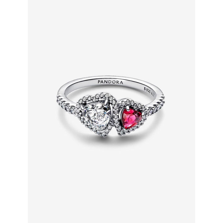 Pandora Sterling Silver Halo Hearts Ring Image 5