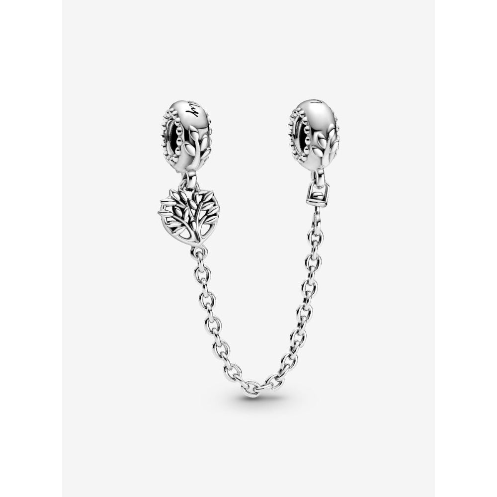Pandora Sterling Silver Heart Family Tree Safety Chain Charm Image 1