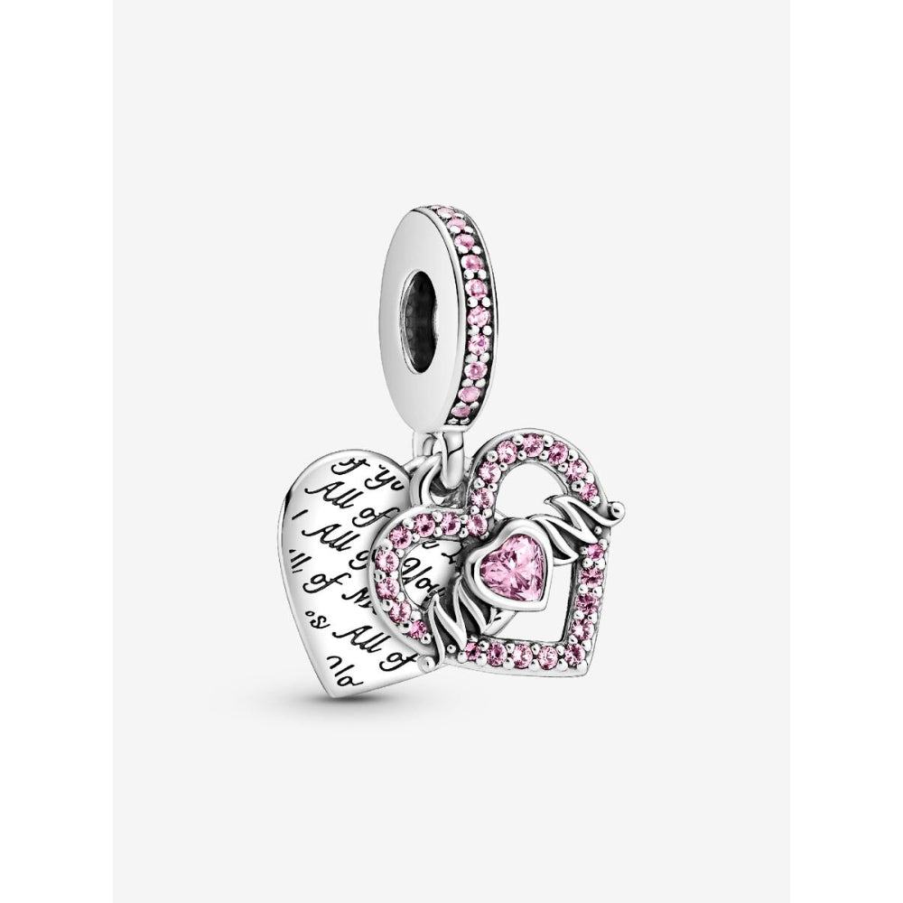 Pandora Sterling Silver Heart & Mum Dangle Charm Image 1