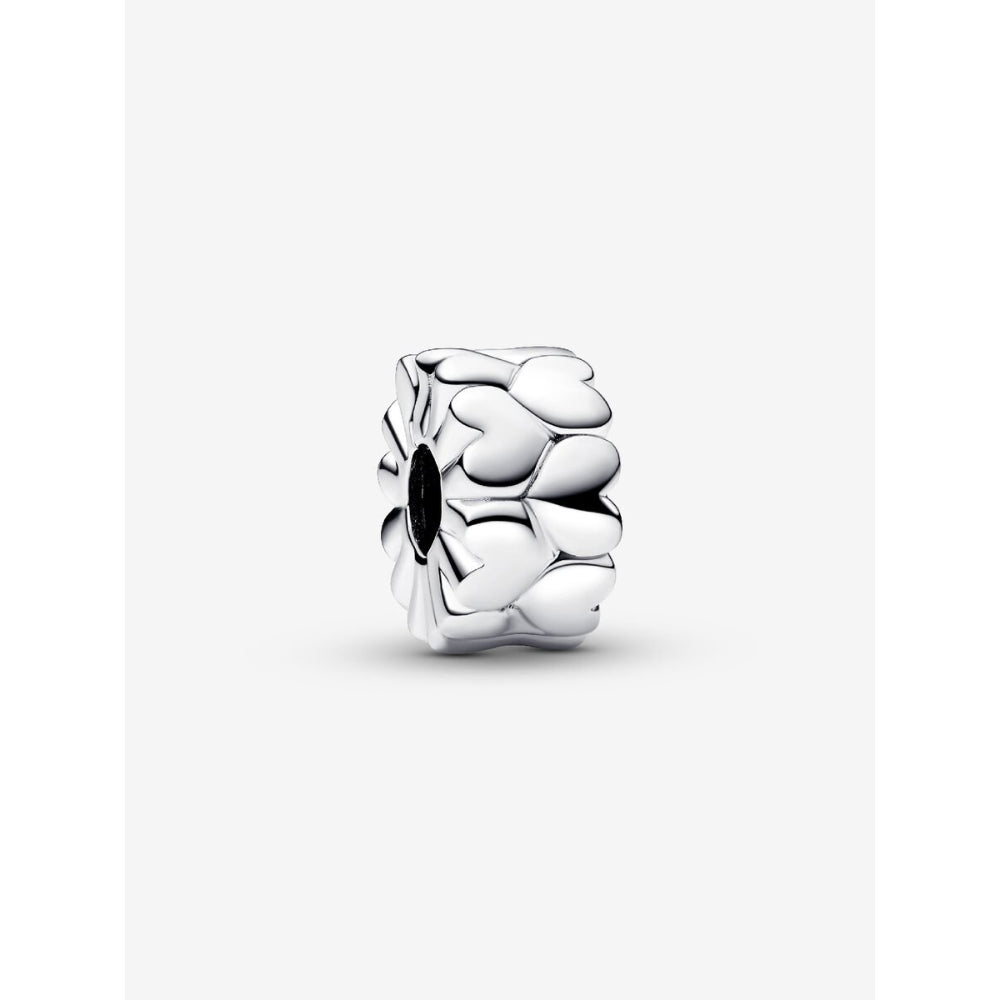 Pandora Sterling Silver Heart Pattern Clip Charm Image 1