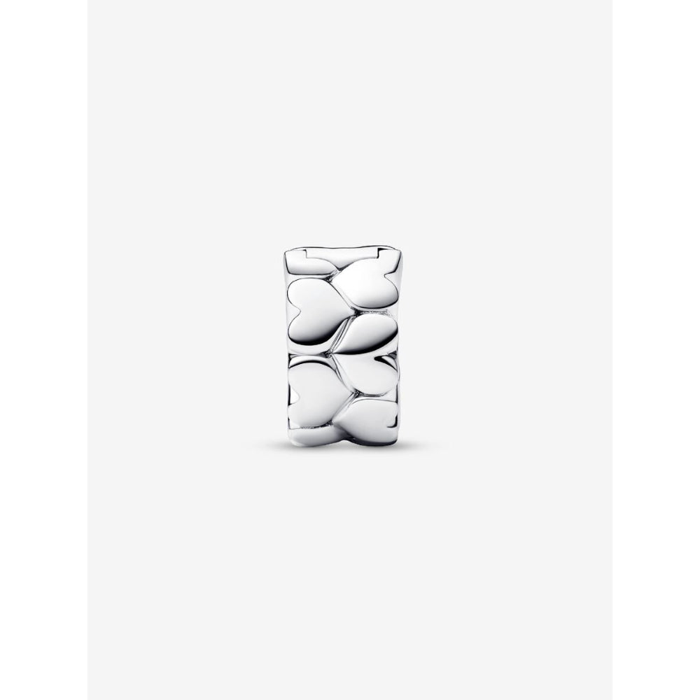 Pandora Sterling Silver Heart Pattern Clip Charm Image 4