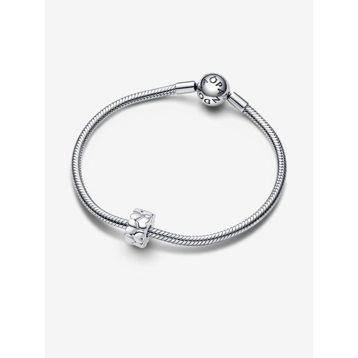 Pandora Sterling Silver Heart Pattern Clip Charm Image 5