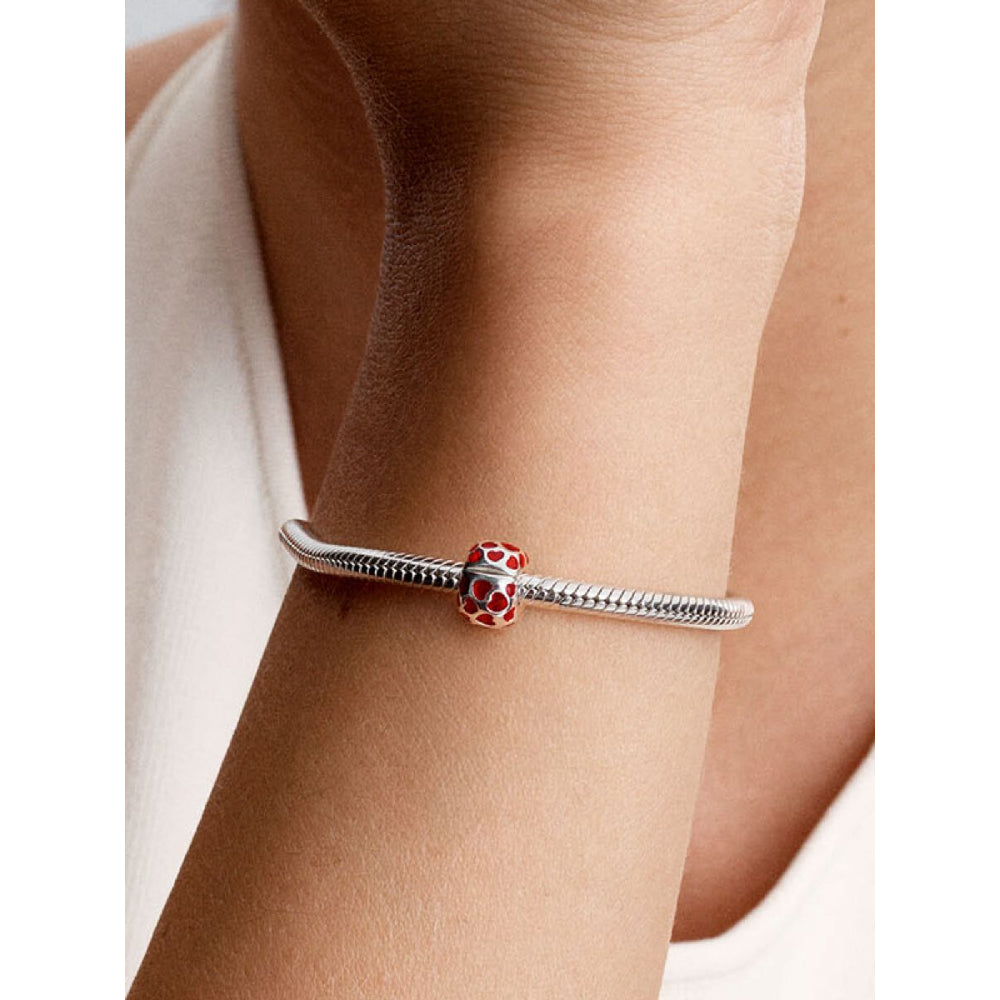 Pandora Sterling Silver Hearts Round Clip Charm Image 2