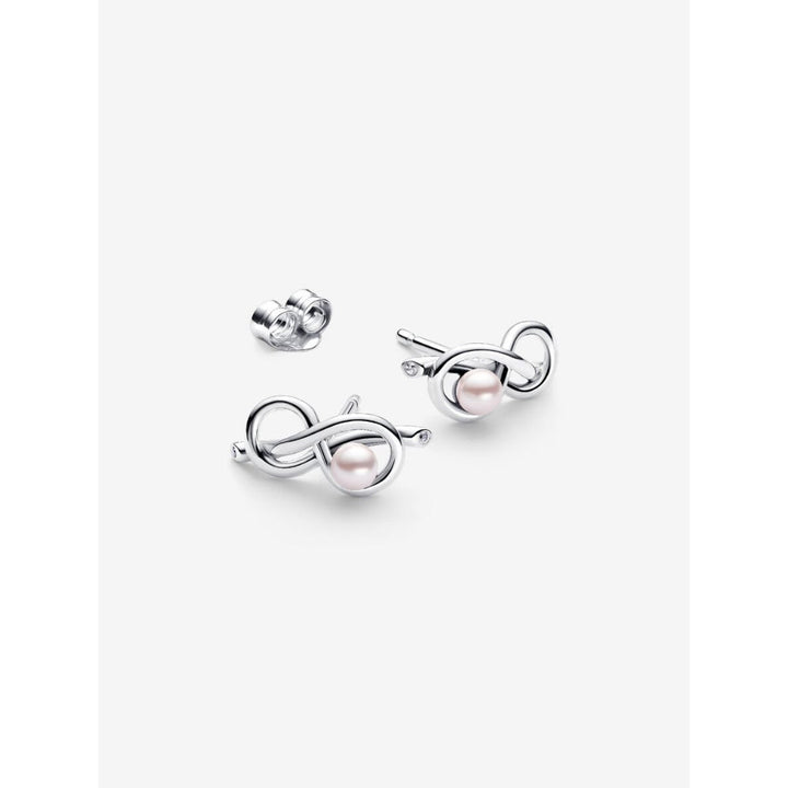Pandora Sterling Silver Infinity Knot Stud Earrings Image 5