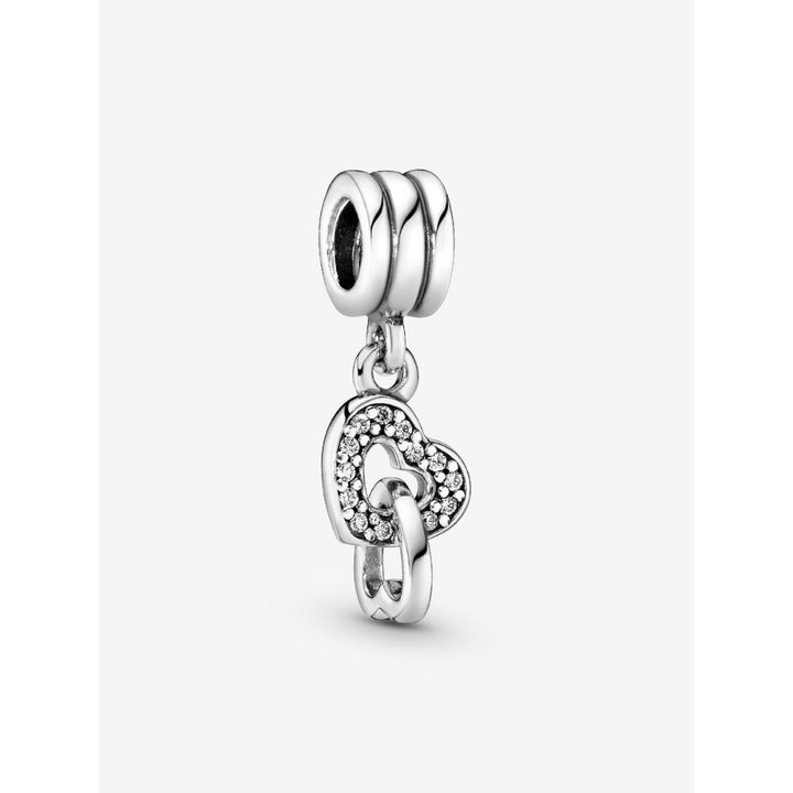 Pandora Sterling Silver Interlocking Hearts Dangle Charm Image 1