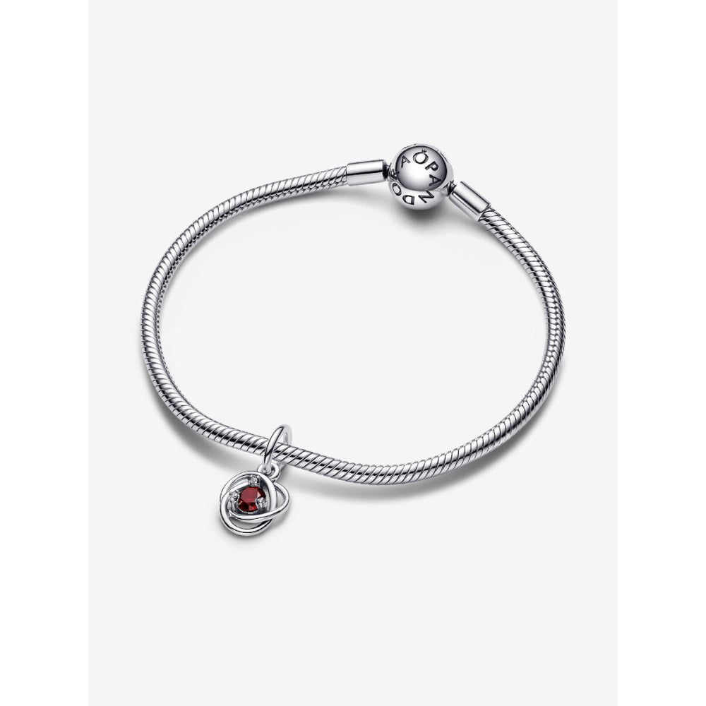 Pandora Sterling Silver January Birthstone Eternity Circle Dangle Charm Image 5