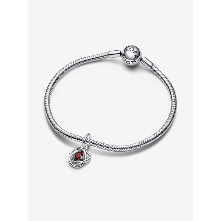 Pandora Sterling Silver January Birthstone Eternity Circle Dangle Charm Image 5