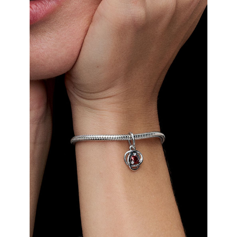 Pandora Sterling Silver January Birthstone Eternity Circle Dangle Charm Image 2