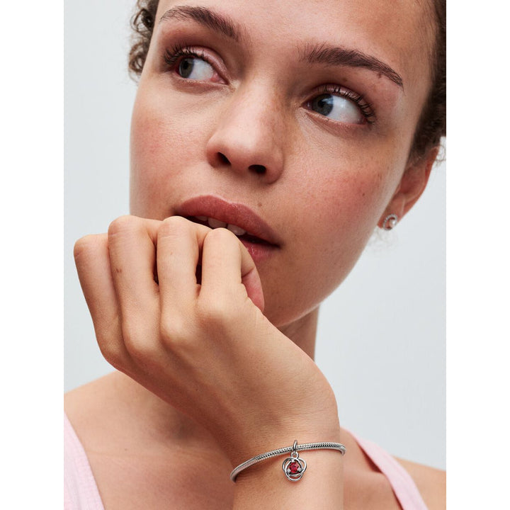 Pandora Sterling Silver July Eternity Circle Dangle Charm Image 3