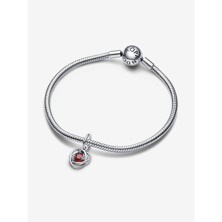 Pandora Sterling Silver July Eternity Circle Dangle Charm Image 6