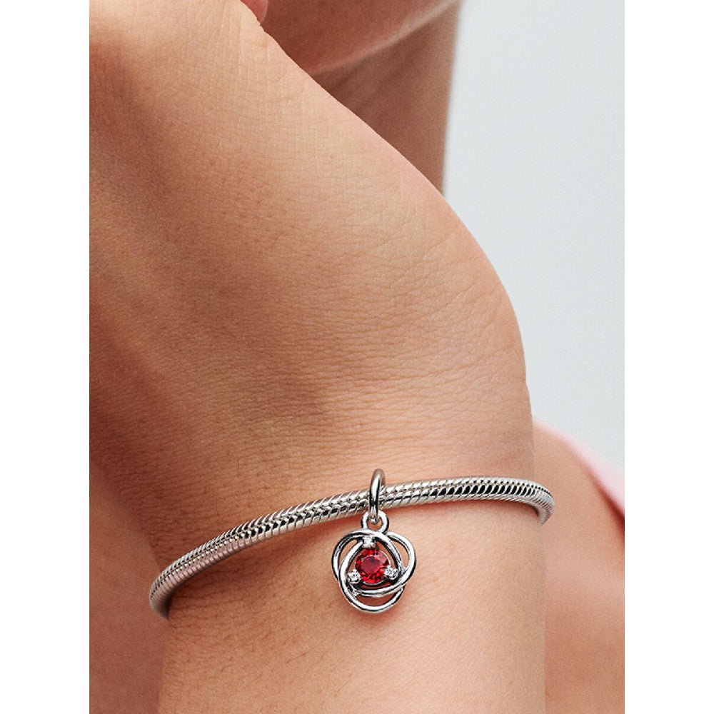 Pandora Sterling Silver July Eternity Circle Dangle Charm Image 2