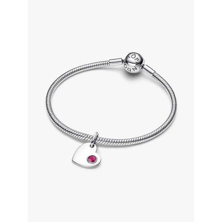 Pandora Sterling Silver July Heart True Red Dangle Charm - MococoPandora794295C07