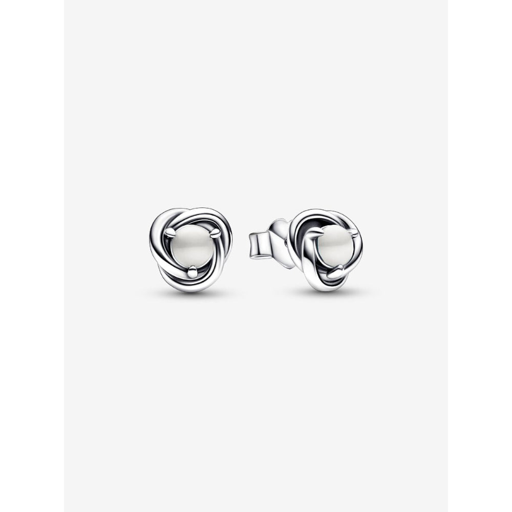 Pandora Sterling Silver June Birthstone Eternity Circle Stud Earrings Image 1