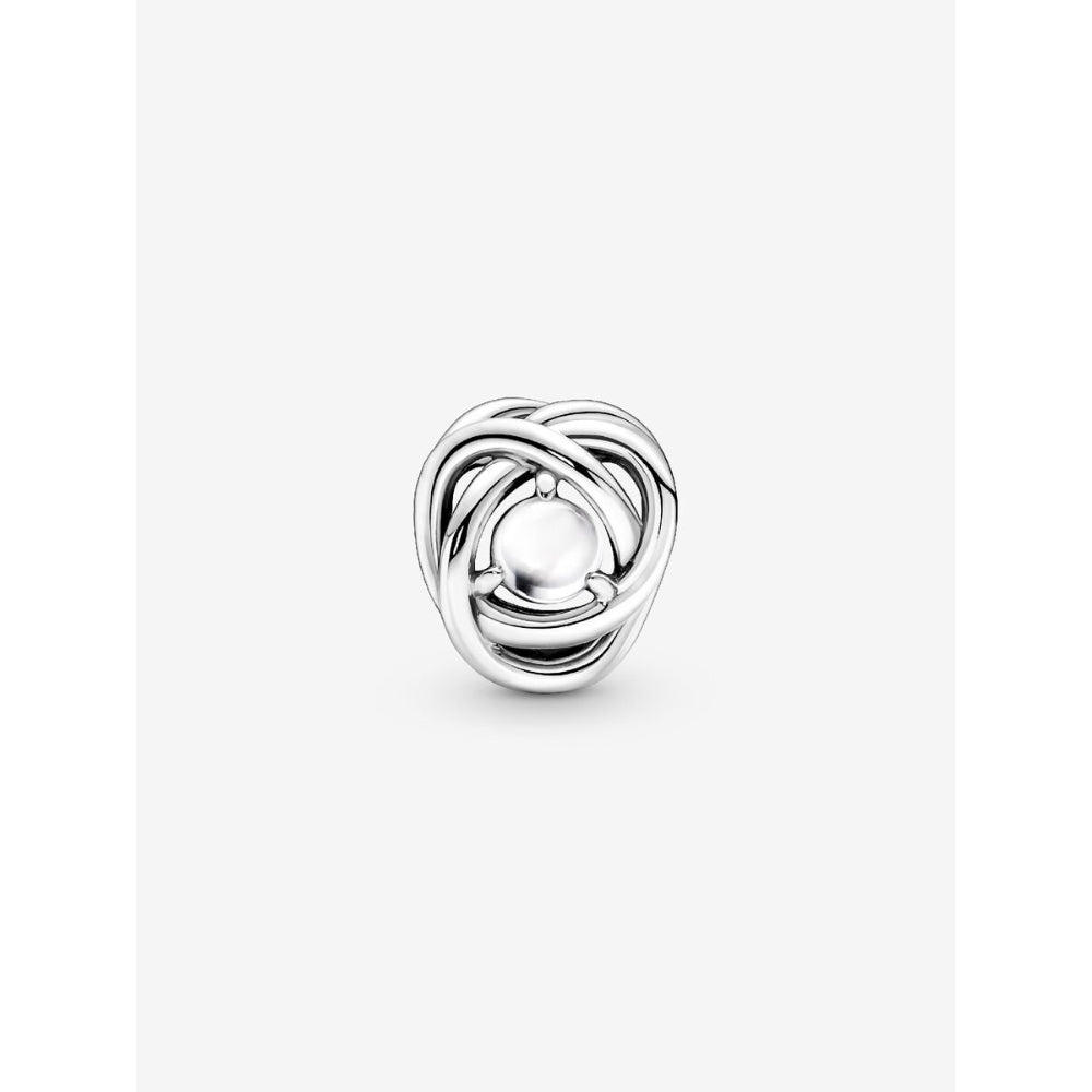 Pandora Sterling Silver June White Mother of Pearl Eternity Circle Charm Image 2