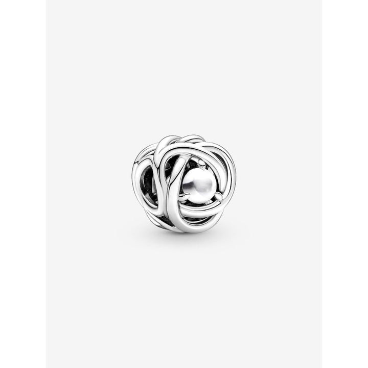 Pandora Sterling Silver June White Mother of Pearl Eternity Circle Charm Image 1