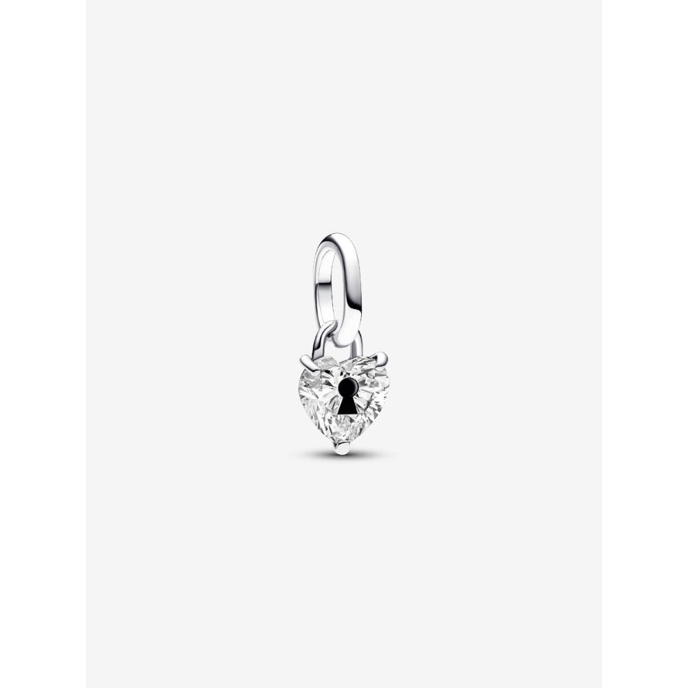 Pandora Sterling Silver Keyhole Heart Mini Dangle Charm Image 1