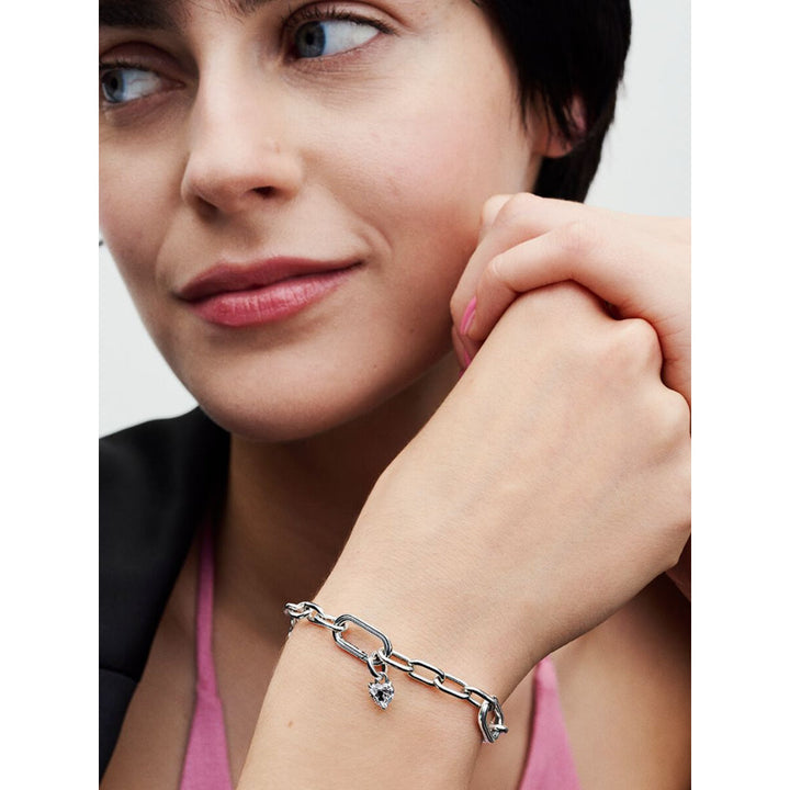 Pandora Sterling Silver Keyhole Heart Mini Dangle Charm Image 3
