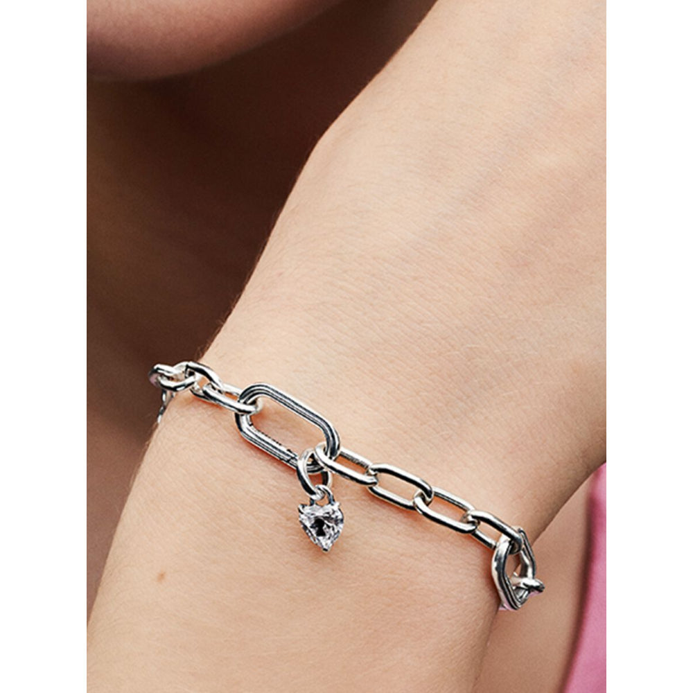Pandora Sterling Silver Keyhole Heart Mini Dangle Charm Image 2