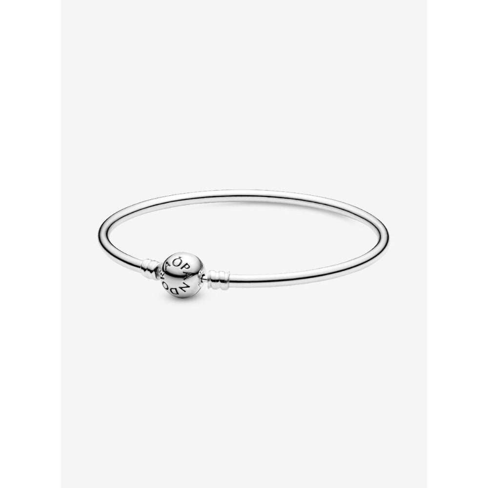 Pandora Sterling Silver Logo Clasp Bangle Image 1