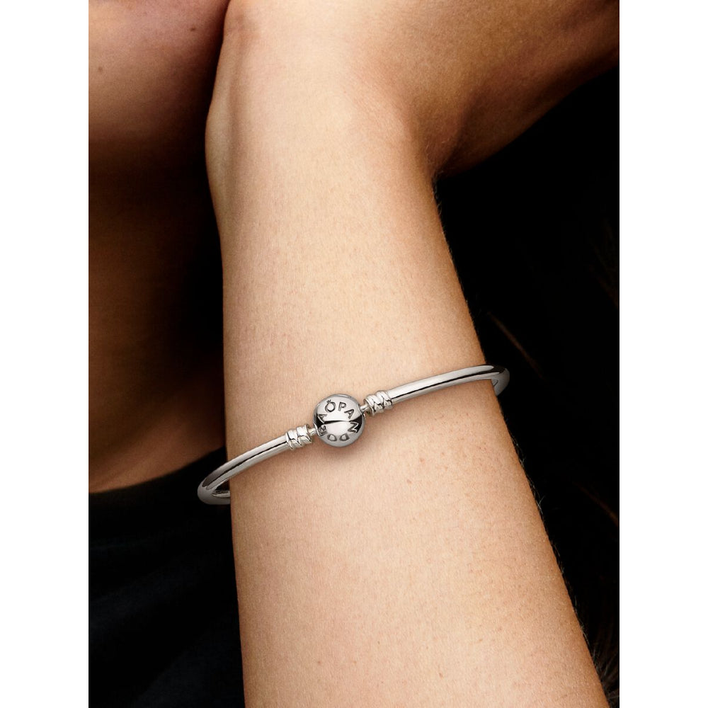 Pandora Sterling Silver Logo Clasp Bangle Image 2