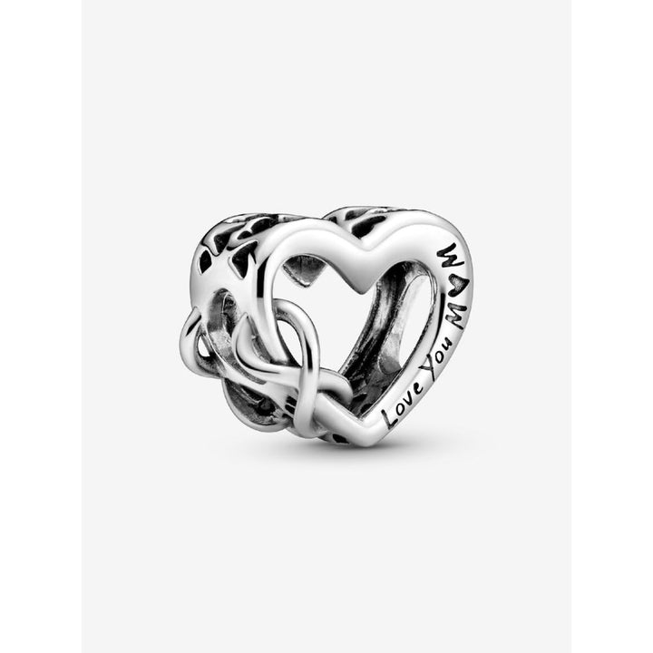 Pandora Sterling Silver Love You Mum Infinity Heart Charm Image 1