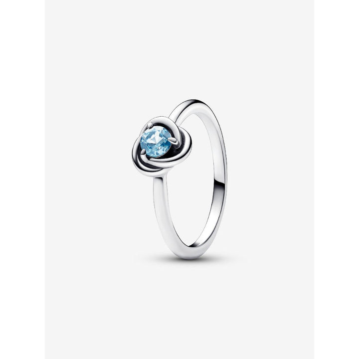 Pandora Sterling Silver March Birthstone Eternity Circle Ring Image 1