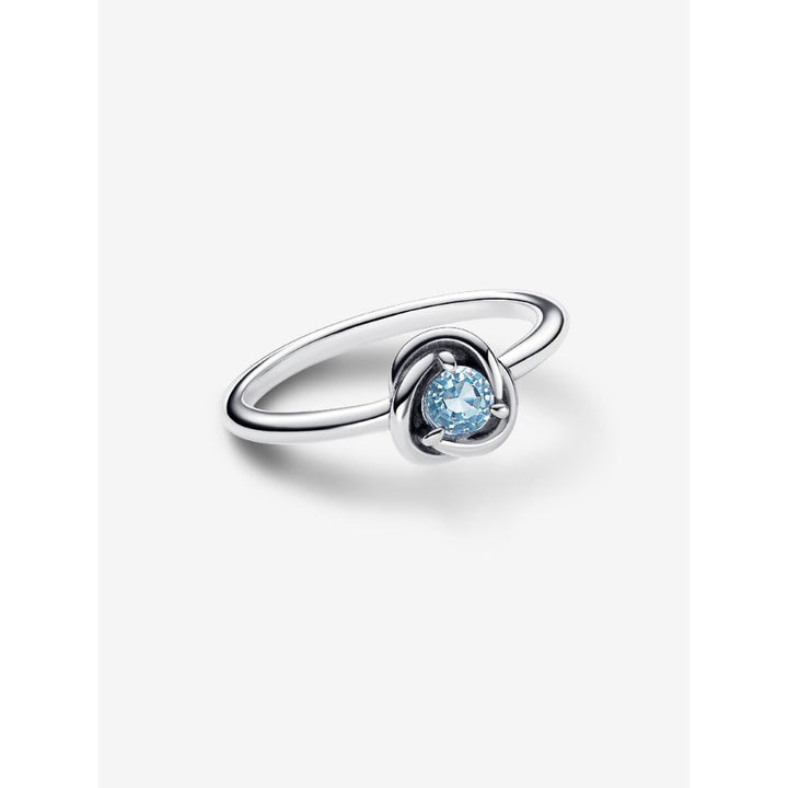 Pandora Sterling Silver March Birthstone Eternity Circle Ring Image 4