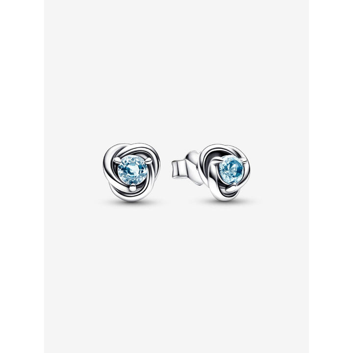 Pandora Sterling Silver March Birthstone Eternity Circle Stud Earrings Image 1