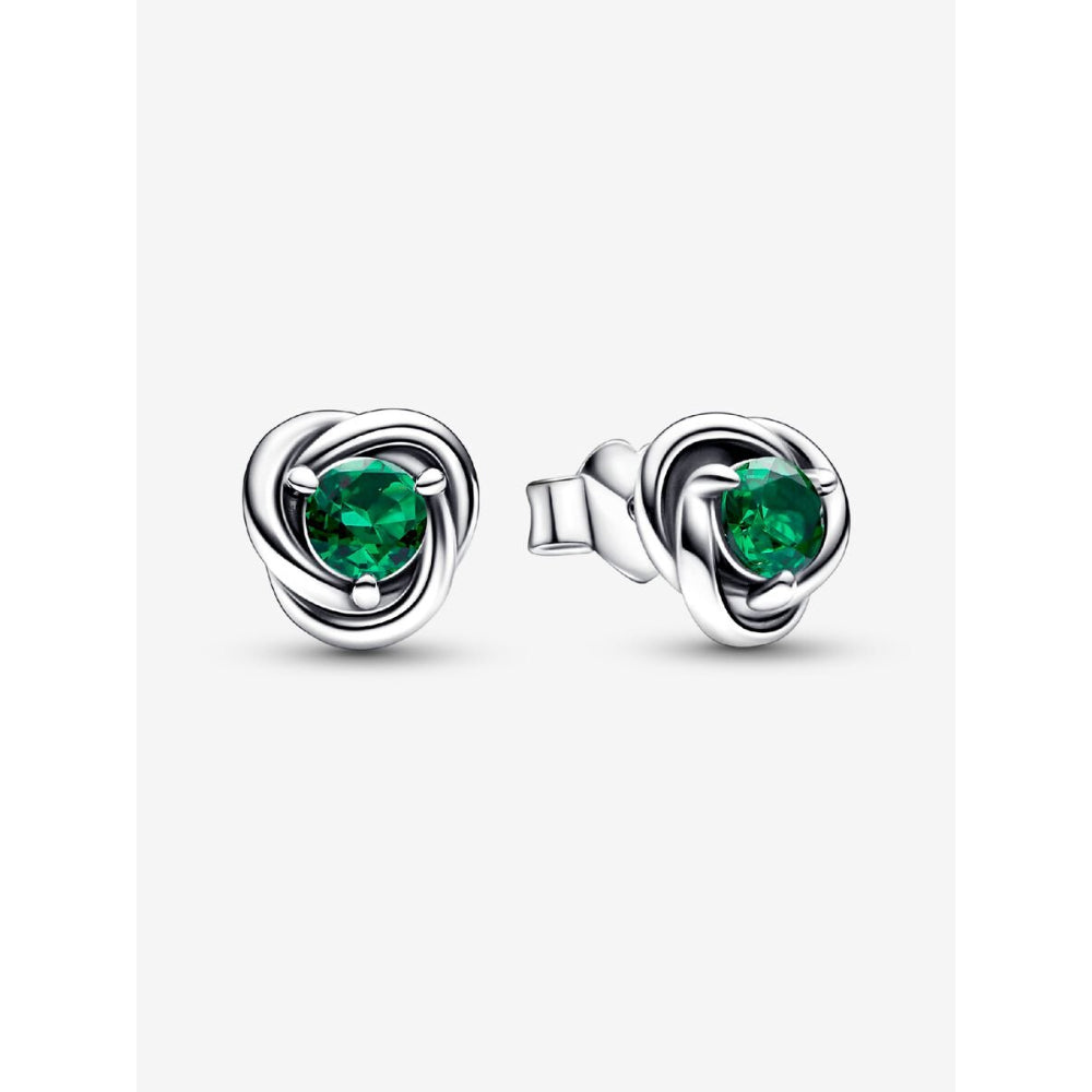 Pandora Sterling Silver May Birthstone Eternity Circle Stud Earrings Image 1