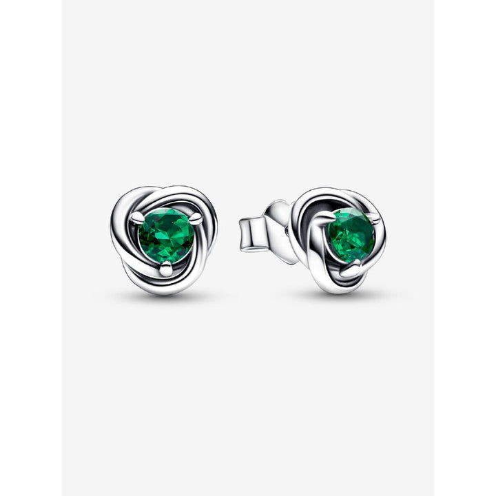 Pandora Sterling Silver May Birthstone Eternity Circle Stud Earrings Image 1