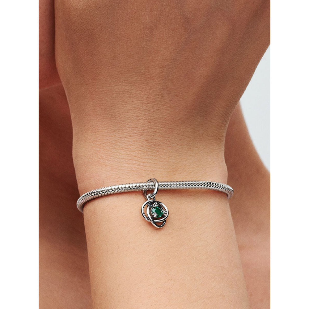 Pandora Sterling Silver May Eternity Circle Dangle Charm Image 2