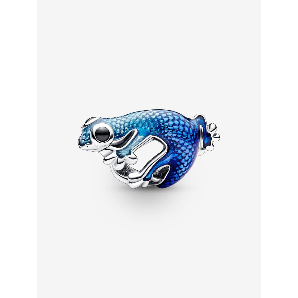 Pandora Sterling Silver Metallic Blue Gecko Charm Image 1