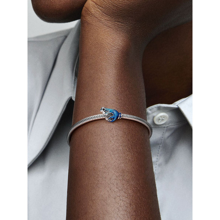 Pandora Sterling Silver Metallic Blue Gecko Charm Image 3