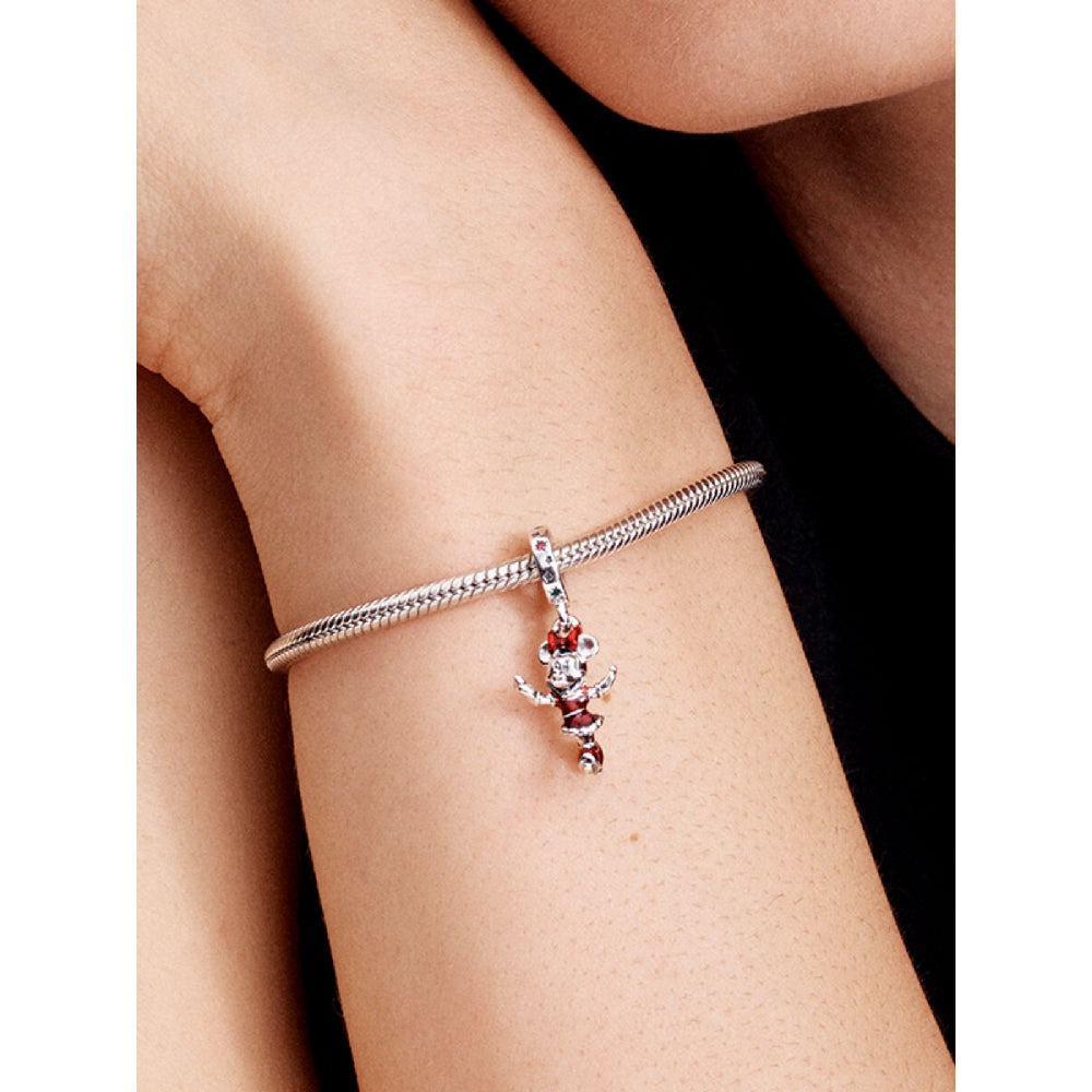 Pandora Sterling Silver Minnie Mouse Ice Skating Dangle Charm Image 2