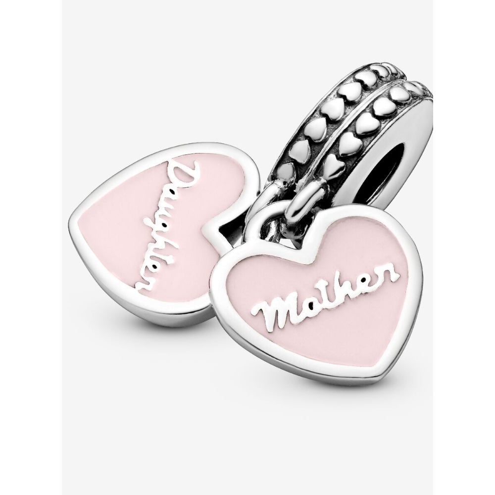 Pandora Sterling Silver Mother & Daughter Hearts Dangle Charm Image 4