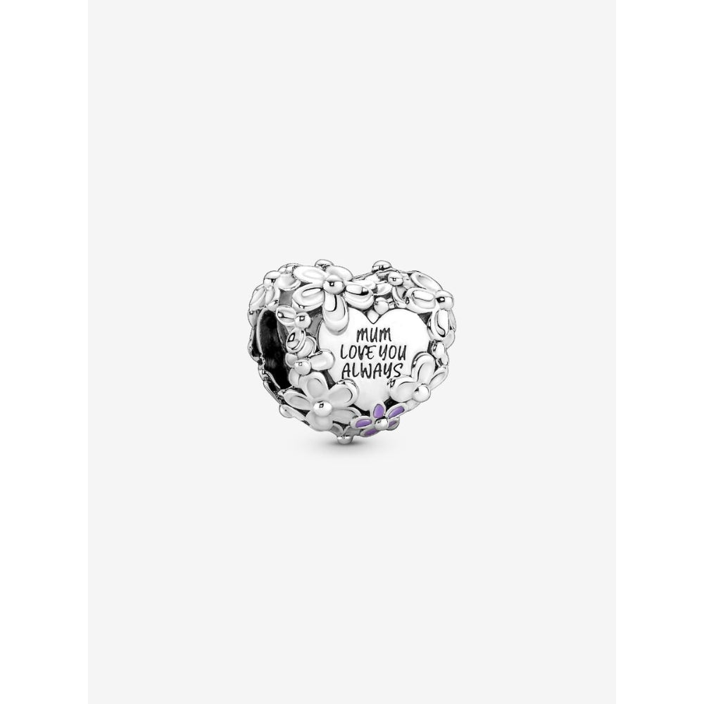 Pandora Sterling Silver Mum Daisy Heart Charm Image 1