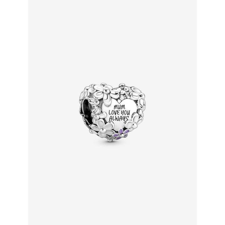 Pandora Sterling Silver Mum Daisy Heart Charm Image 1
