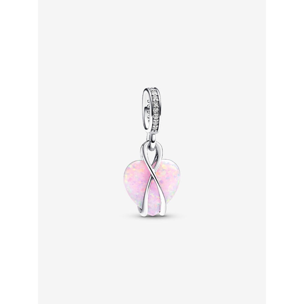 Pandora Sterling Silver Mum Opalescent Heart Dangle Charm Image 1