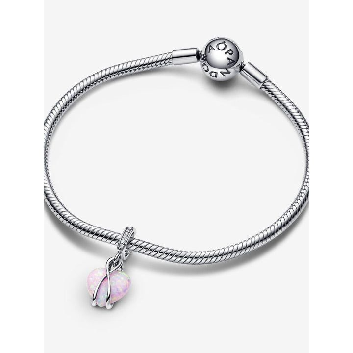 Pandora Sterling Silver Mum Opalescent Heart Dangle Charm Image 6