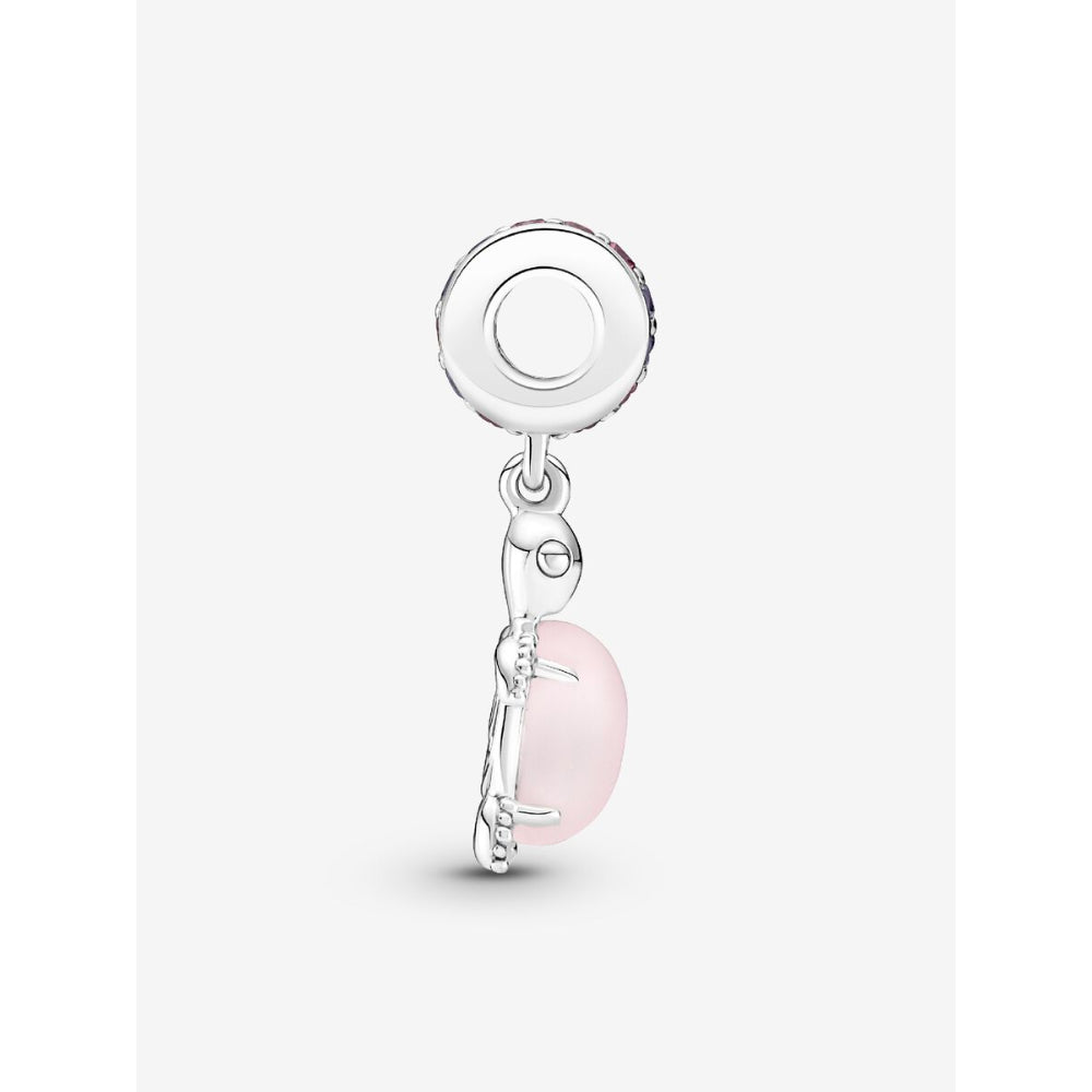 Pandora Sterling Silver Murano Glass Pink Sea Turtle Dangle Charm Image 4