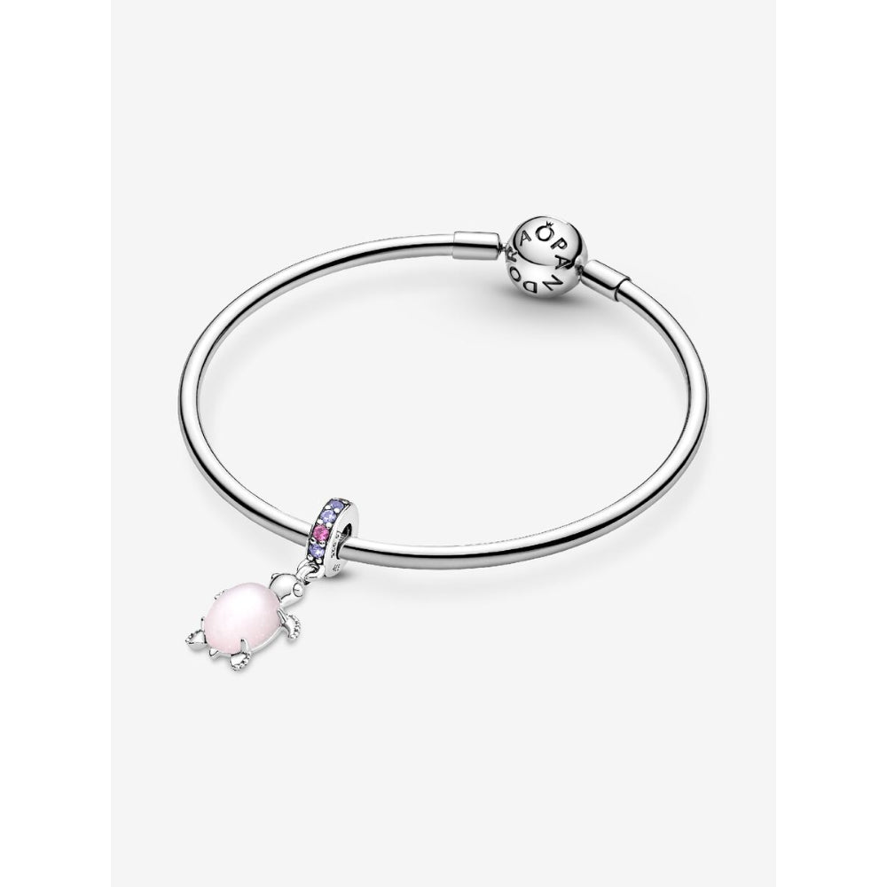 Pandora Sterling Silver Murano Glass Pink Sea Turtle Dangle Charm Image 6