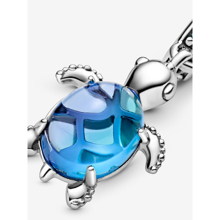 Pandora Sterling Silver Murano Glass Sea Turtle Dangle Charm Image 7