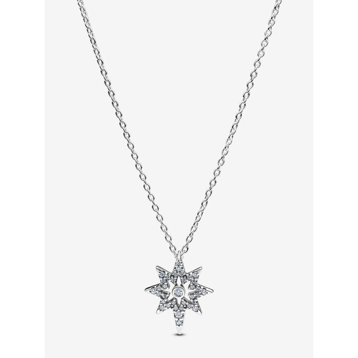 Pandora Sterling Silver North Star Pendant Necklace Image 1
