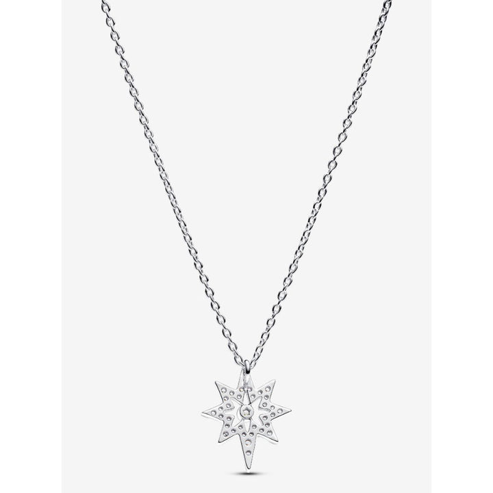 Pandora Sterling Silver North Star Pendant Necklace Image 5