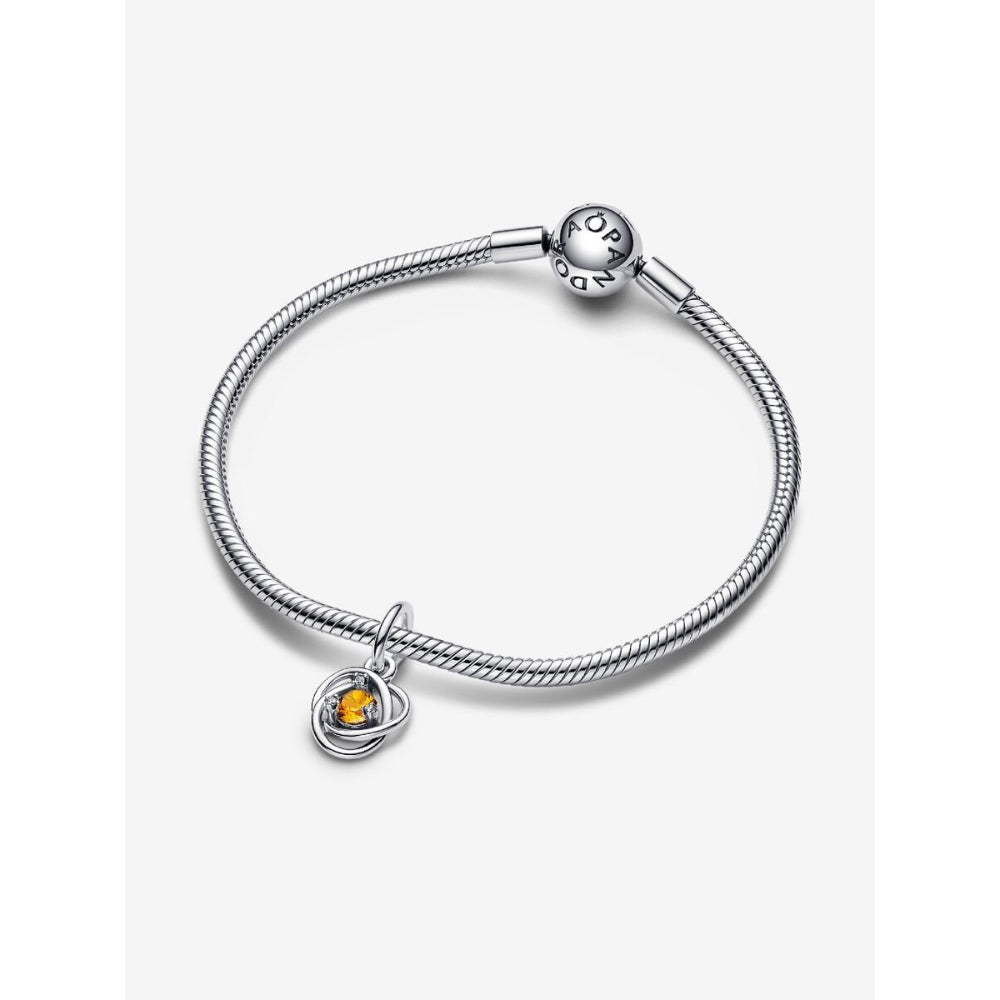 Pandora Sterling Silver November Birthstone Eternity Circle Dangle Charm Image 5